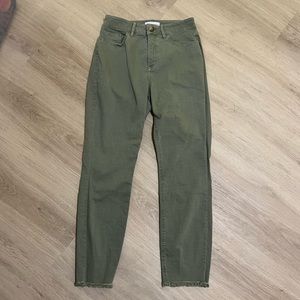 LOFT Curvy High Waist Distressed Skinny Crop Jean